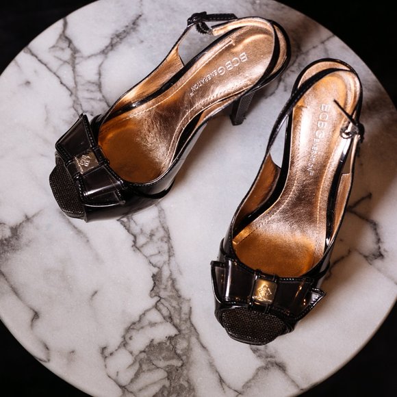 BCBGeneration black sling back, open-toe pump, size 36, 5-inch heel - Picture 3 of 11